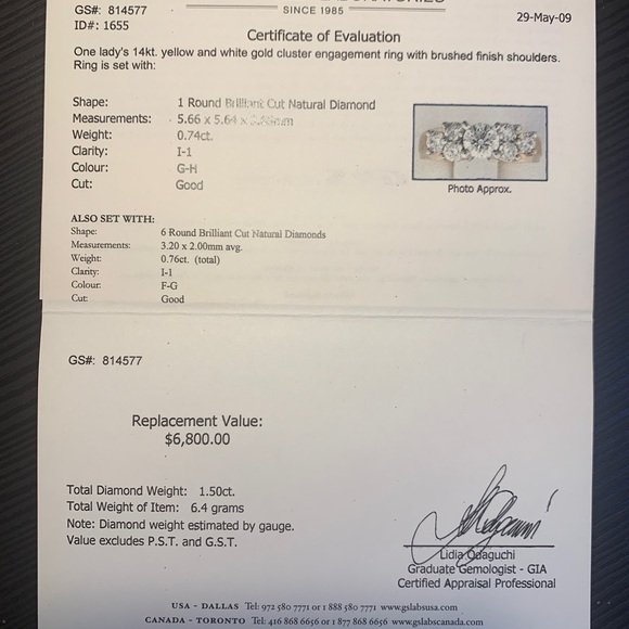 STUNNING $10,000 Diamond Cluster Wedding Set - Picture 8 of 12